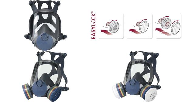 Moldex EasyLock 900101 Atemschutz Vollmaske ohne Filter Kleidergröße: S