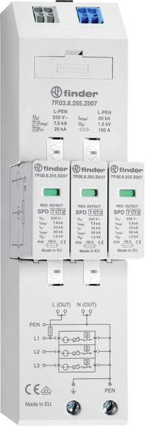 Finder 7P.03.8.255.Z007 7P.03.8.255.Z007 Überspannungsableiter 20 kA 1St.