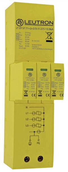 Leutron 381681 LT ZP ST T1+2+3/3+1-275-12.5kA Überspannungsschutzgerät Überspannungsschutz für: