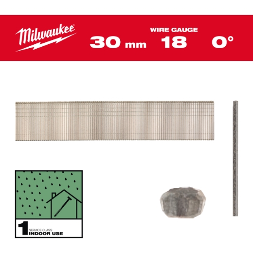 1,05 x 1,25 x 30 mm verzinkt, 0° Stauchkopf-Nägel 18 Gauge für M18FN18GS & M18CN18GS