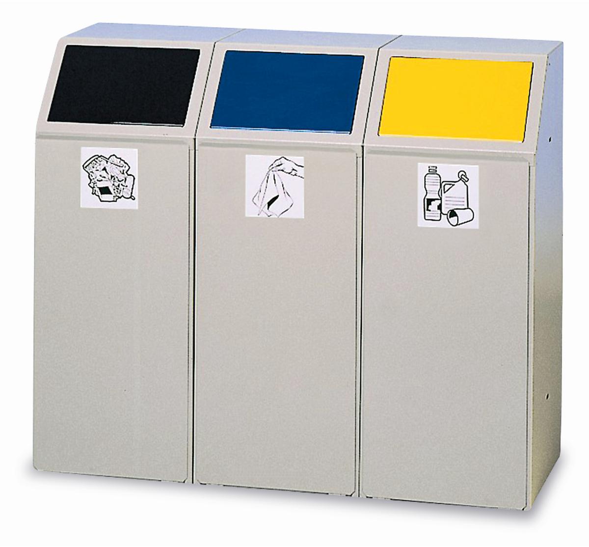 VAR Wertstoffsammler mit Frontklappe, 23 l, RAL7032 Kieselgrau, Deckel braun